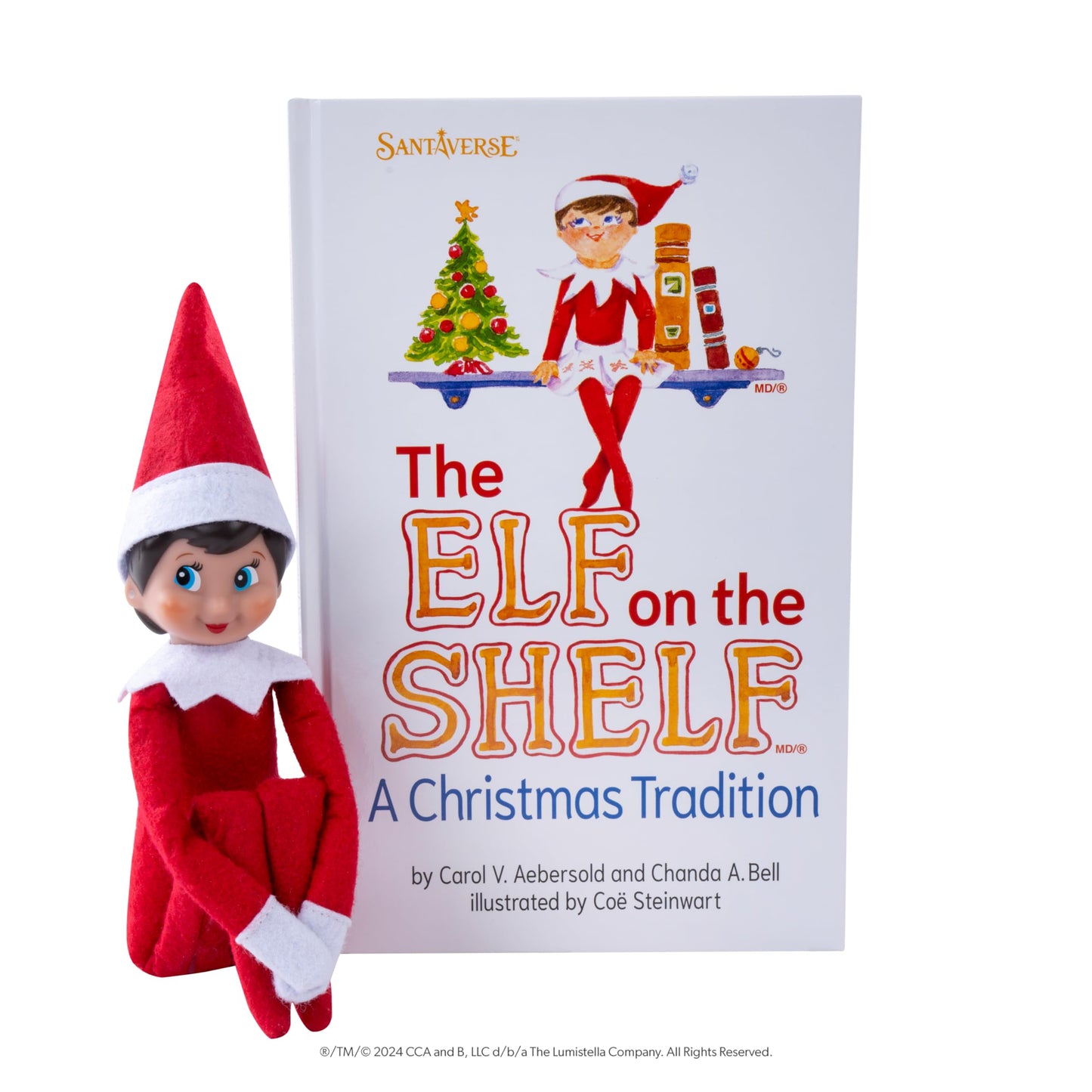 The Elf on the Shelf: A Christmas Tradition - Includes Artfully Illustrated Storybook, Keepsake Box and Official Adoption Certificate - Bilingual Packaging - Girl Scout Elf with Blue Eyes