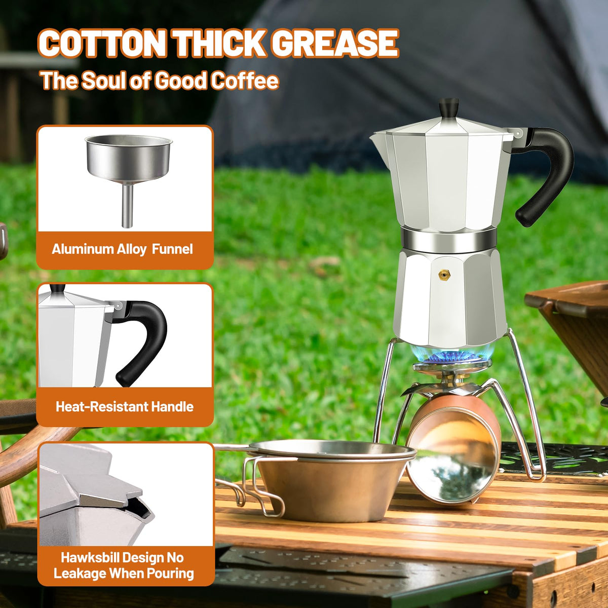 DITOSH 14 Cup Aluminum Espresso Stovetop Moka Pot Express Coffee Maker Percolator Italian Classic Mocha Coffee Machine for Italian and Cuban Cafe Brewing for Home & Camping 700ml 23oz