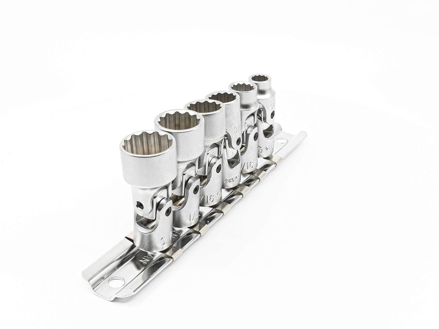 Genius Tools 6 Piece 1/4" Drive SAE Universal Hand Socket Set (12-Point), Matte Finish - US-206S