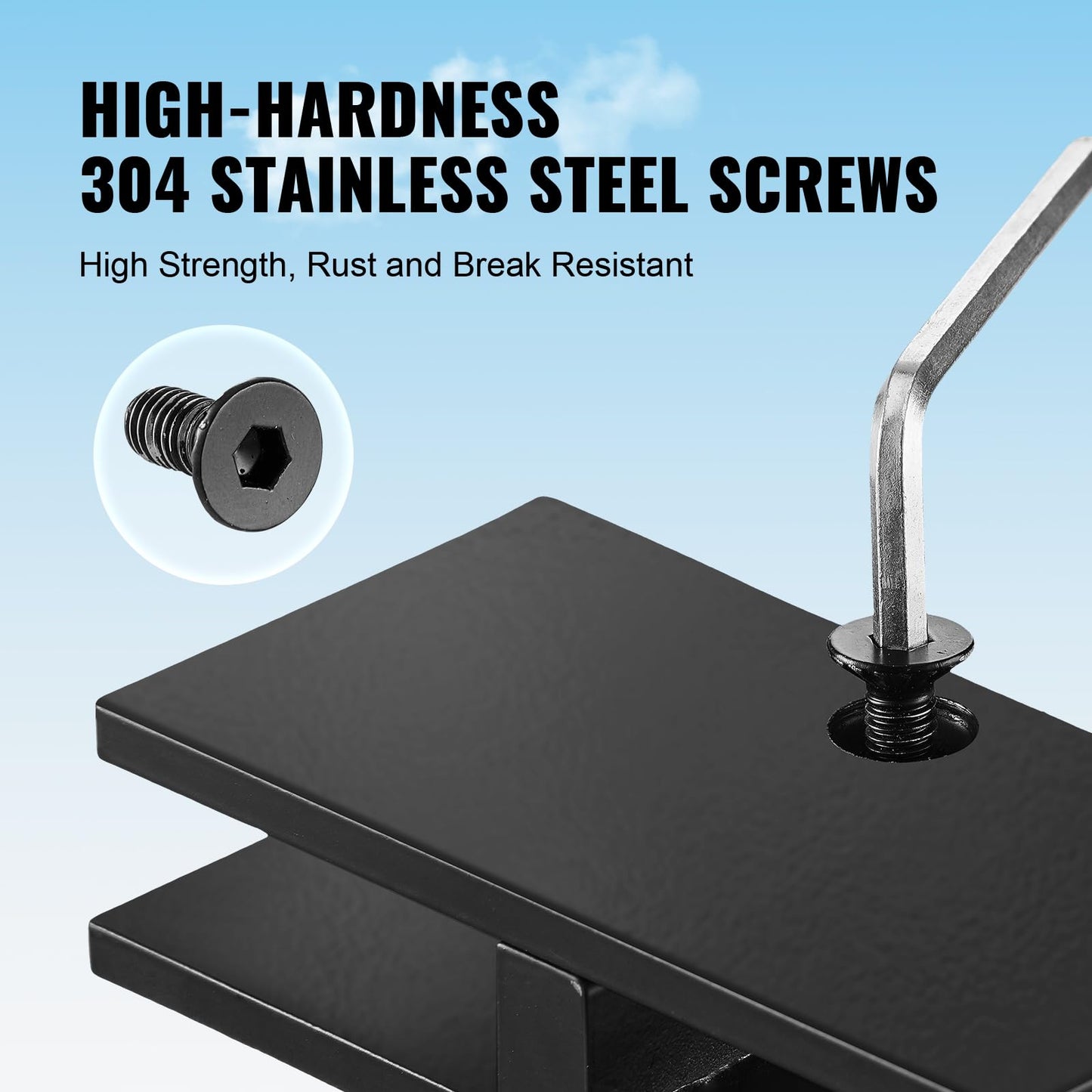 VEVOR Glass Clamp, 4 PCS Rectangle Glass Railing Bracket for 0.31 "-0.47" Tempered Glass, 304 Stainless Steel Glass Mounting Clamp, 0.2” Thick Glass Shelf Bracket for Balcony, Garden, Pool, Stair