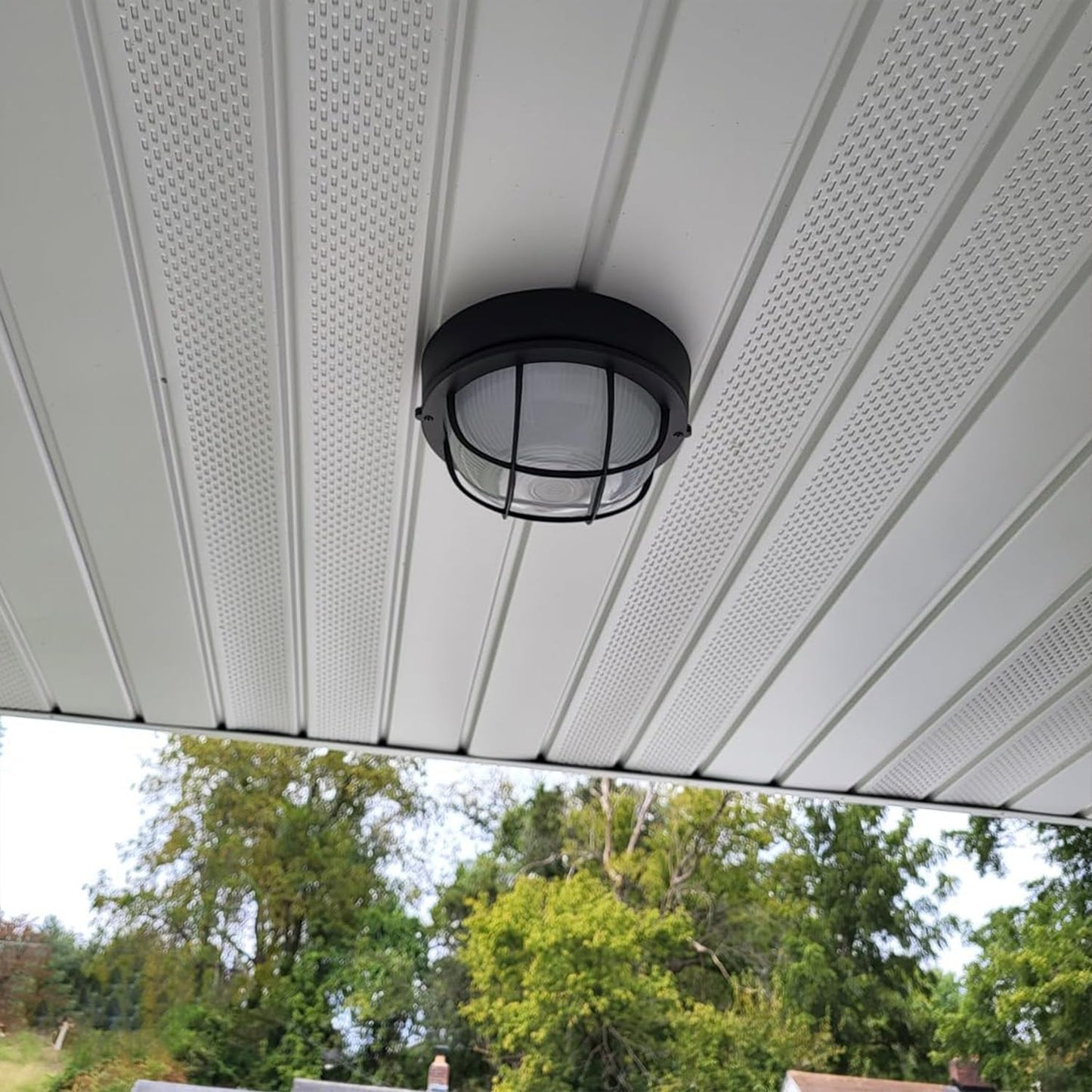 8" Nautical Bulkhead Light,Black Round LED Sauna Light Fixture, 8" Nautical Bulkhead Outdoor Lights LED 3000K,1500LM,15W