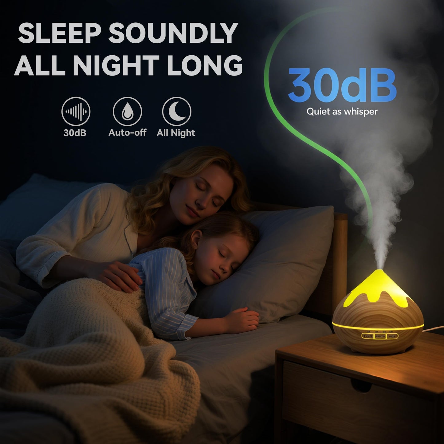 GLOXA 500ML Essential Oil Diffuser, Aromatherapy Diffuser with Remote Control, Multifunctional Air Diffusers Humidifier for Home Office Room, Fragrance Aroma Diffuser with 7 Color LED & 2 Mist Mode