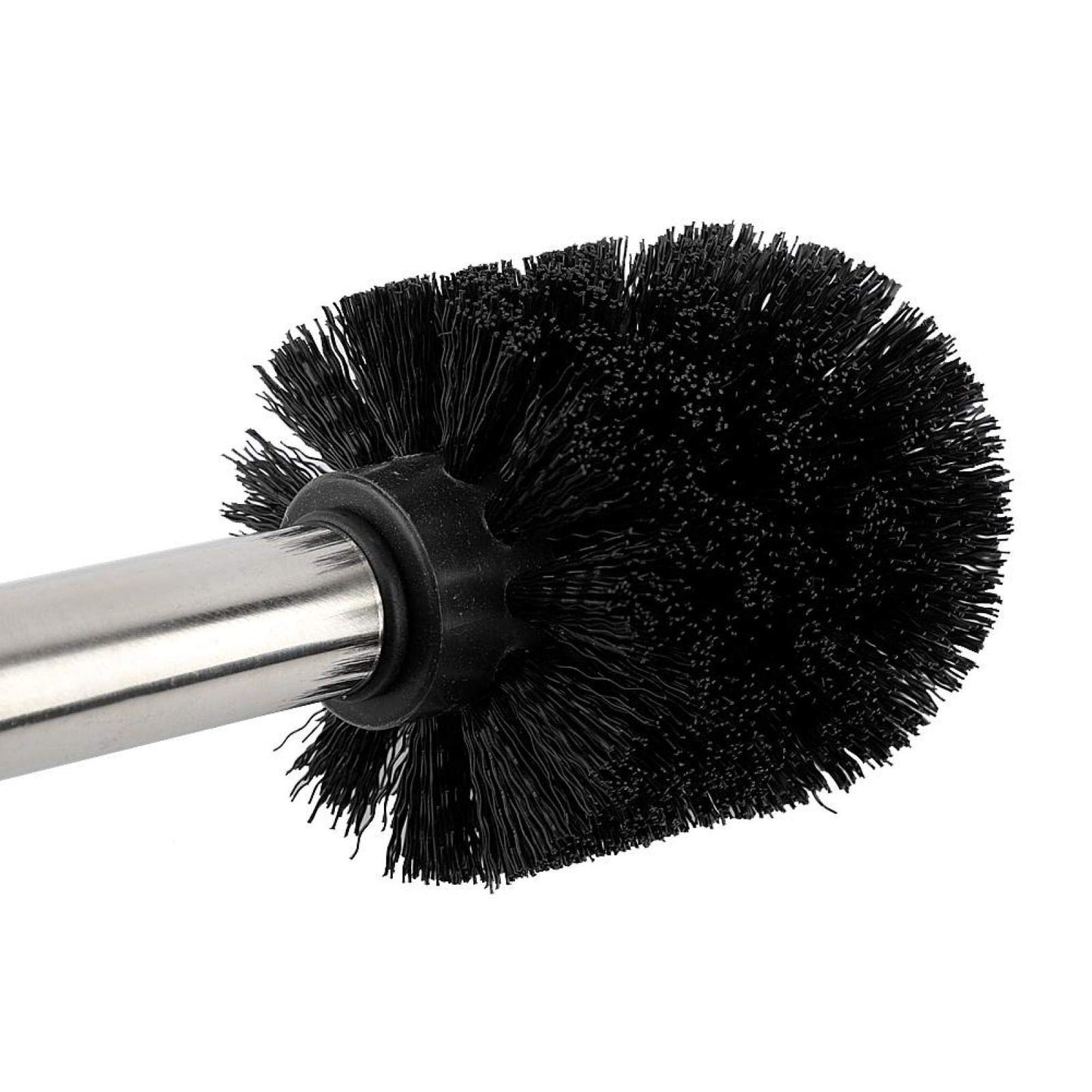 Stainless Luxury Toilet Brush Toilet Brush Set Compact Wall-Mounted Toilet Brush Holder with Stainless Steel Handle for Bathroom Storage and Organization(Silver)