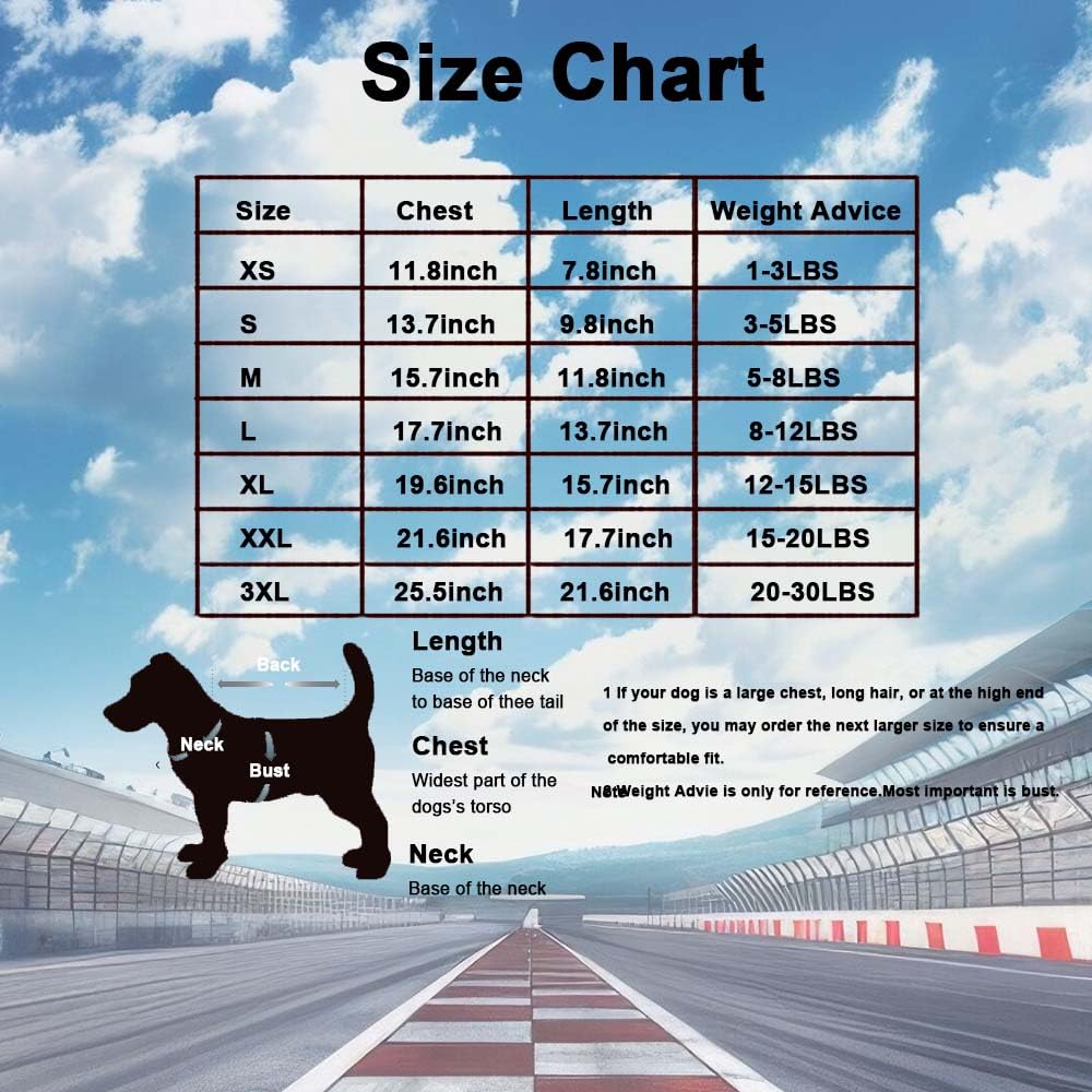 FLAdorepet Cool Dog Racer Costume,Pet Race Car Driver Costume Outfits,Winter Dog Leather Jacket with Leash Ring,Warm Fleece Coat Clothes for Small Medium Dogs (Black, XXL)