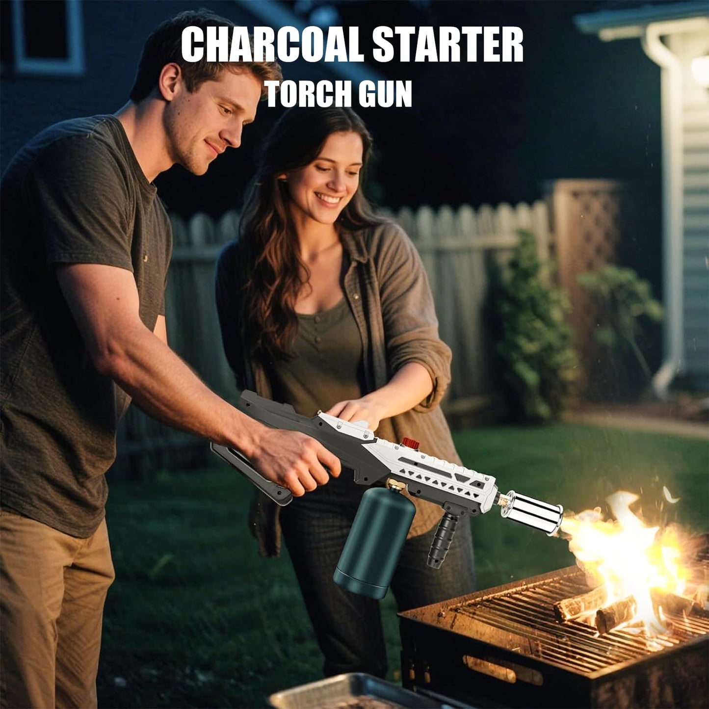 ARTFLAMM Propane Torch Gun, Powerful Grill & Cooking Blow Torch, Propane Torch Head with Igniter, Adjustable Flamethrower for BBQ, Campfire, Gas Welding Equipment(Tank Not Included)