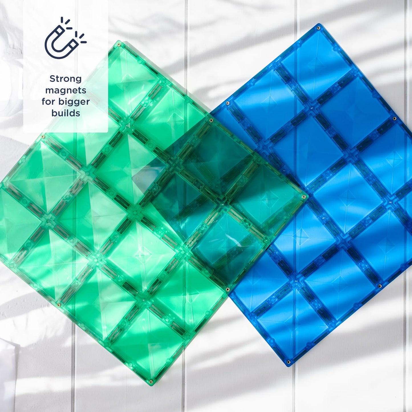 CONNETIX Rainbow Blue & Green Base Plate Pack, 2 Pieces