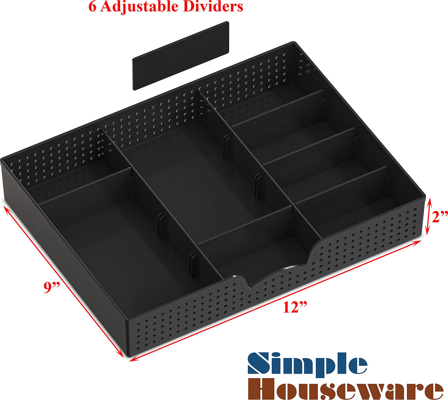 Simple Houseware Computer Desk Monitor Stand Riser with Drawer Organizer Storage, Black
