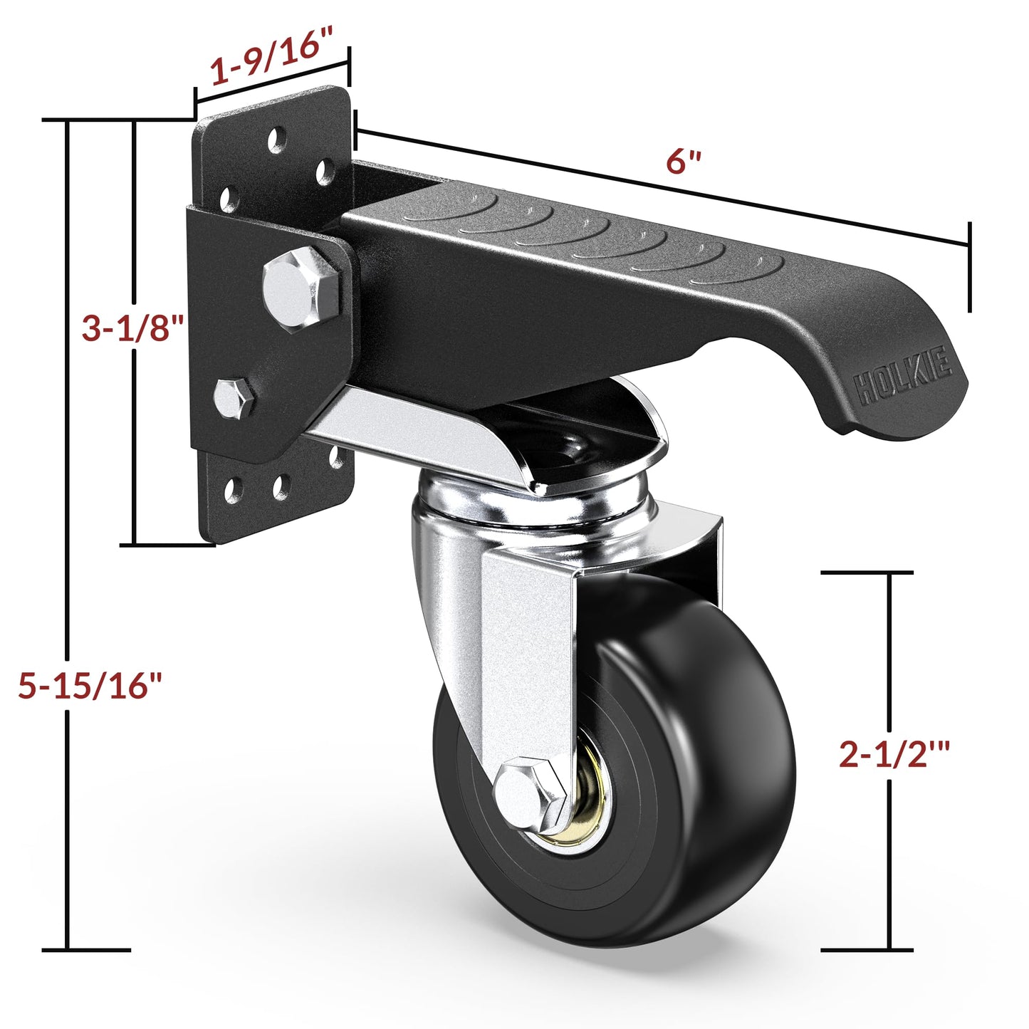 HOLKIE Retractable Casters Heavy Duty Casters with Lifting and Lowering Function Maximum Load of 700 lbs (Set of 4) for Workbenches or Other Equipment