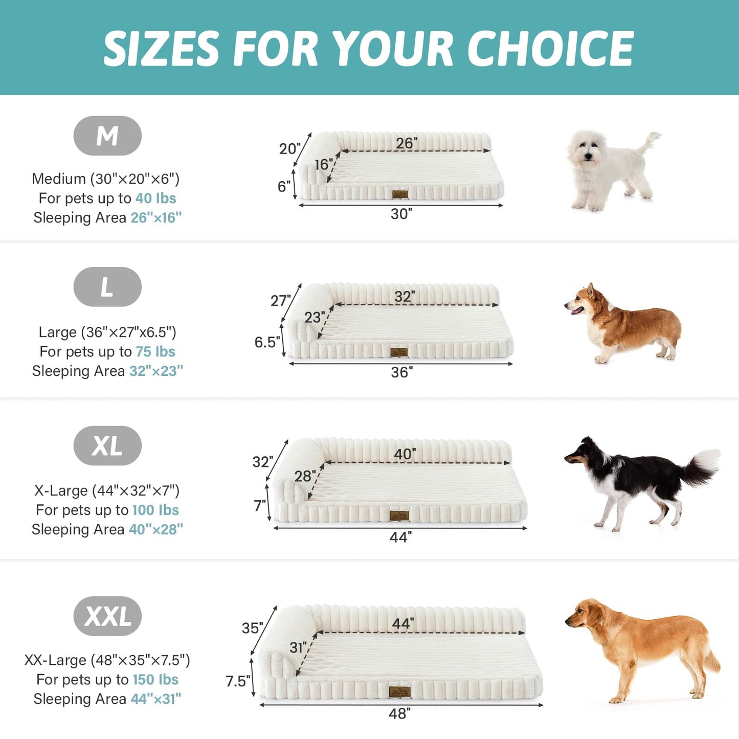 COZY KISS Cute Dog Bed, Faux Fur Orthopedic Foam Dog Bed with Sides, Removable Washable Cover & Waterproof Lining, Comfortable Pet Couch for Small Dogs, Cream (30" L x 20" W x 6" Th)