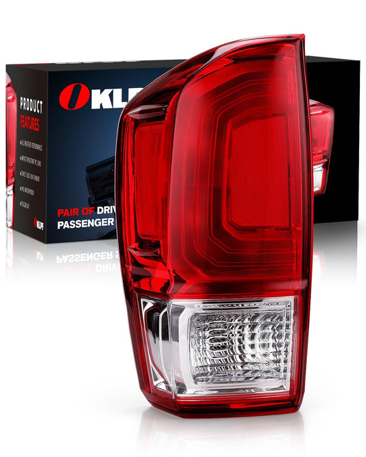 OKLPF Rear Brake Tail Lights Compatible With 2016 2017 2018 2019 2020 2021 2022 2023 Toyota Tacoma Pickup Replace 81560-04170,Replace Red Taillight Assembly,Includes A Luxurious Box,Left Driver Side