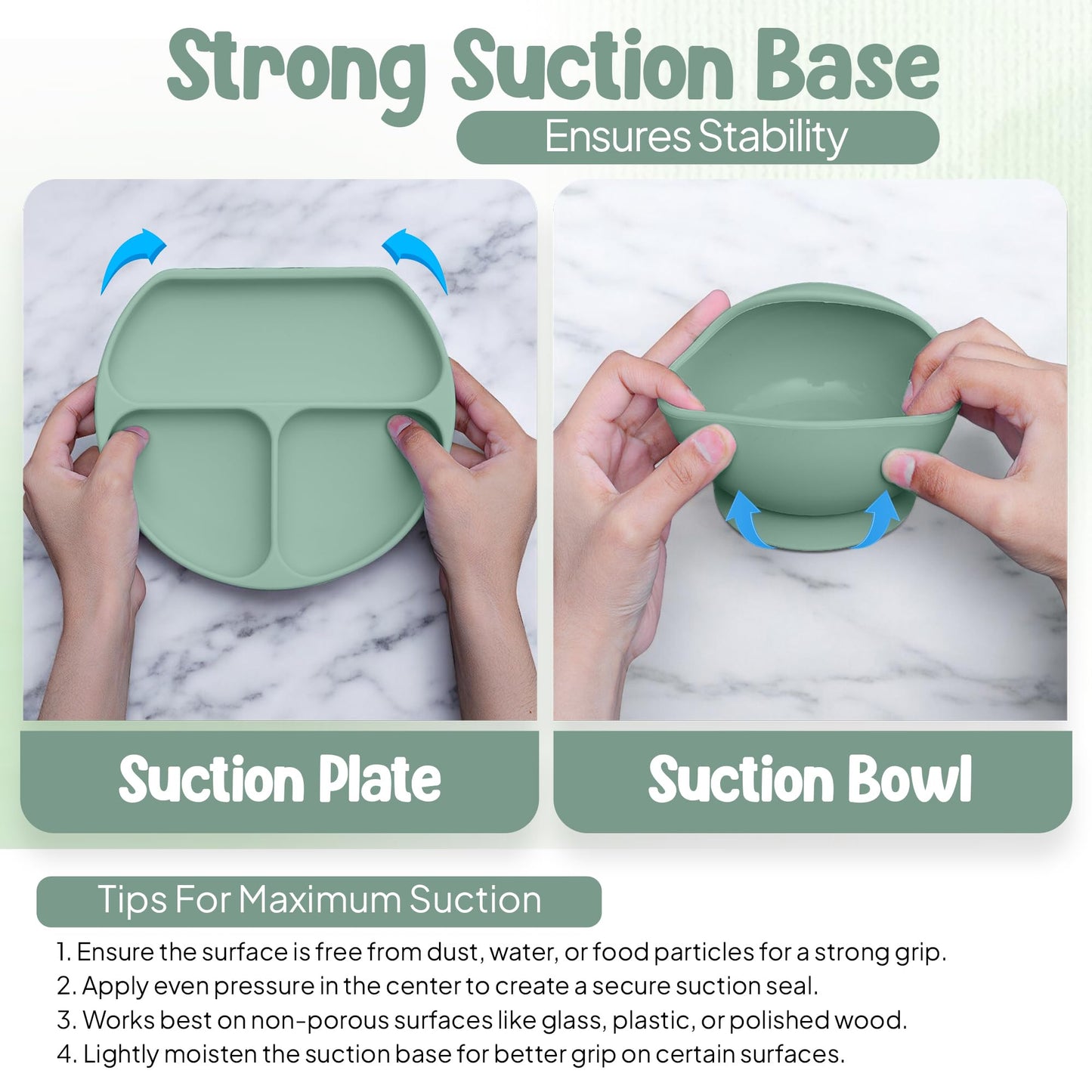 O'doe 11 Pcs Baby Led Weaning Feeding Supplies for Toddlers, Baby Feeding Set | Suction Silicone Baby Bowl Self Eating with Fruit Feeder, Cup, Bibs, Food Plate Kit with Lid 6+ Months