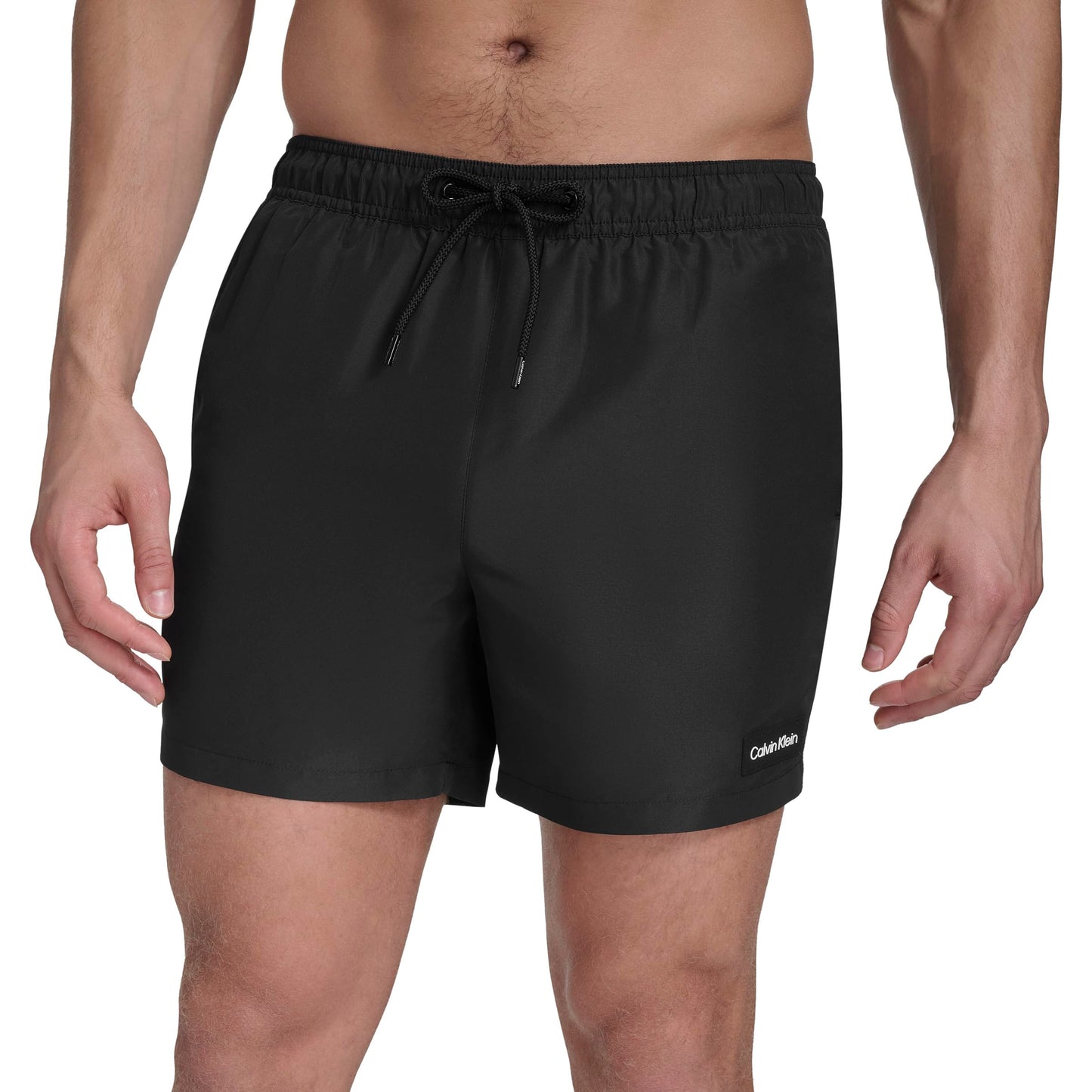 Calvin Klein Men's Volley Quick Dry Lightweight Swim Trunk, Black, Small