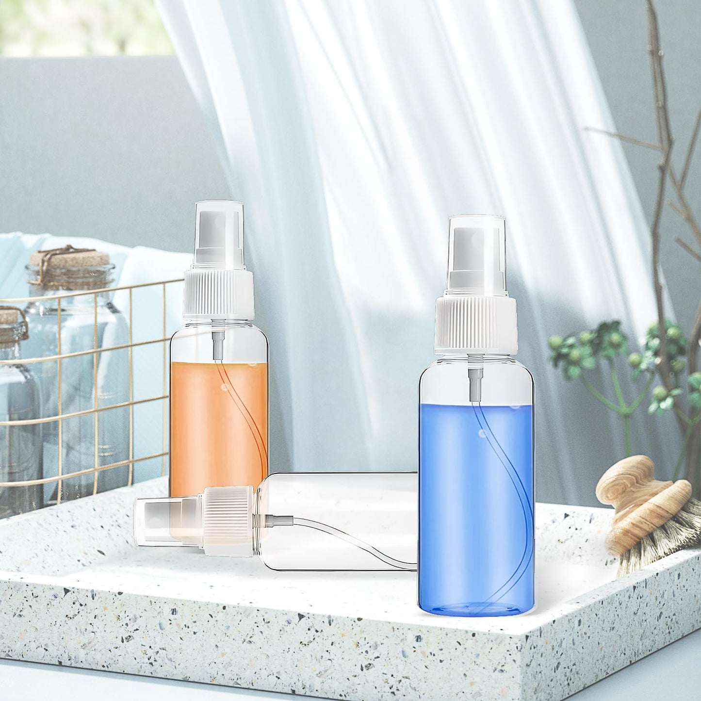 200 Pack Mini Travel Spray Bottles, 1oz Clear Fine Mist Spritzer Bottles, Small Refillable Liquid Containers for Little Perfume, Water, Skin Toner