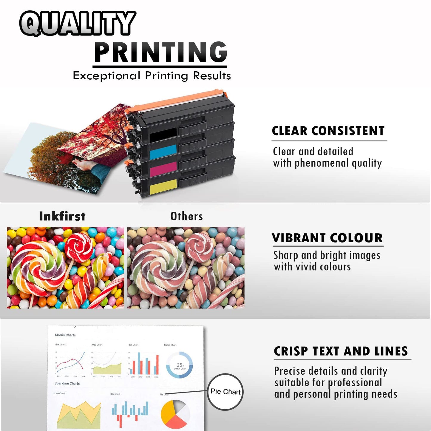 5 Inkfirst Compatible Toner Cartridges Replacement for Brother TN433 TN-433 (1 Set + 1 Black) HL-L8260CDW HL-L8360CDW HL-L8360CDWT MFC-L8610CDW MFC-L8900CDW Black Cyan Magenta Yellow