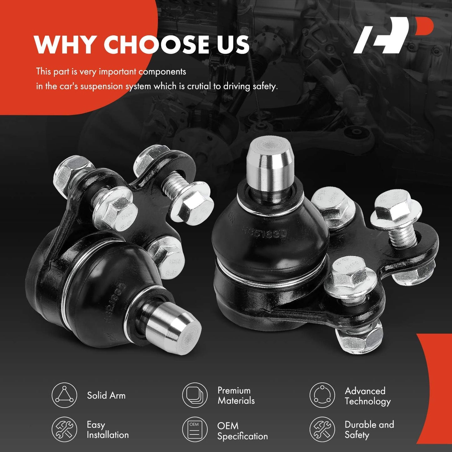 A-Premium 2 x Front Lower Ball Joint, Compatible with Buick Encore 2013-2022 & Chevrolet Sonic 2012-2018, Trax 2013-2022