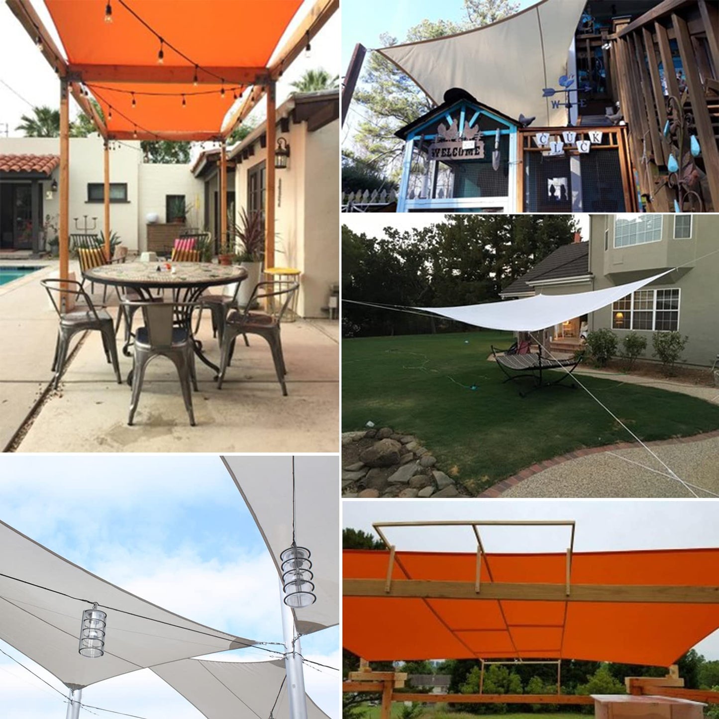 Sun Shade Sail, 10'x13' Rectangle Sunscreen Awning Canopy, Waterproof Shade Sail, 95% UV Block with Free Rope, for Outdoors, Garden, Patio, Yard, Party(Grey)