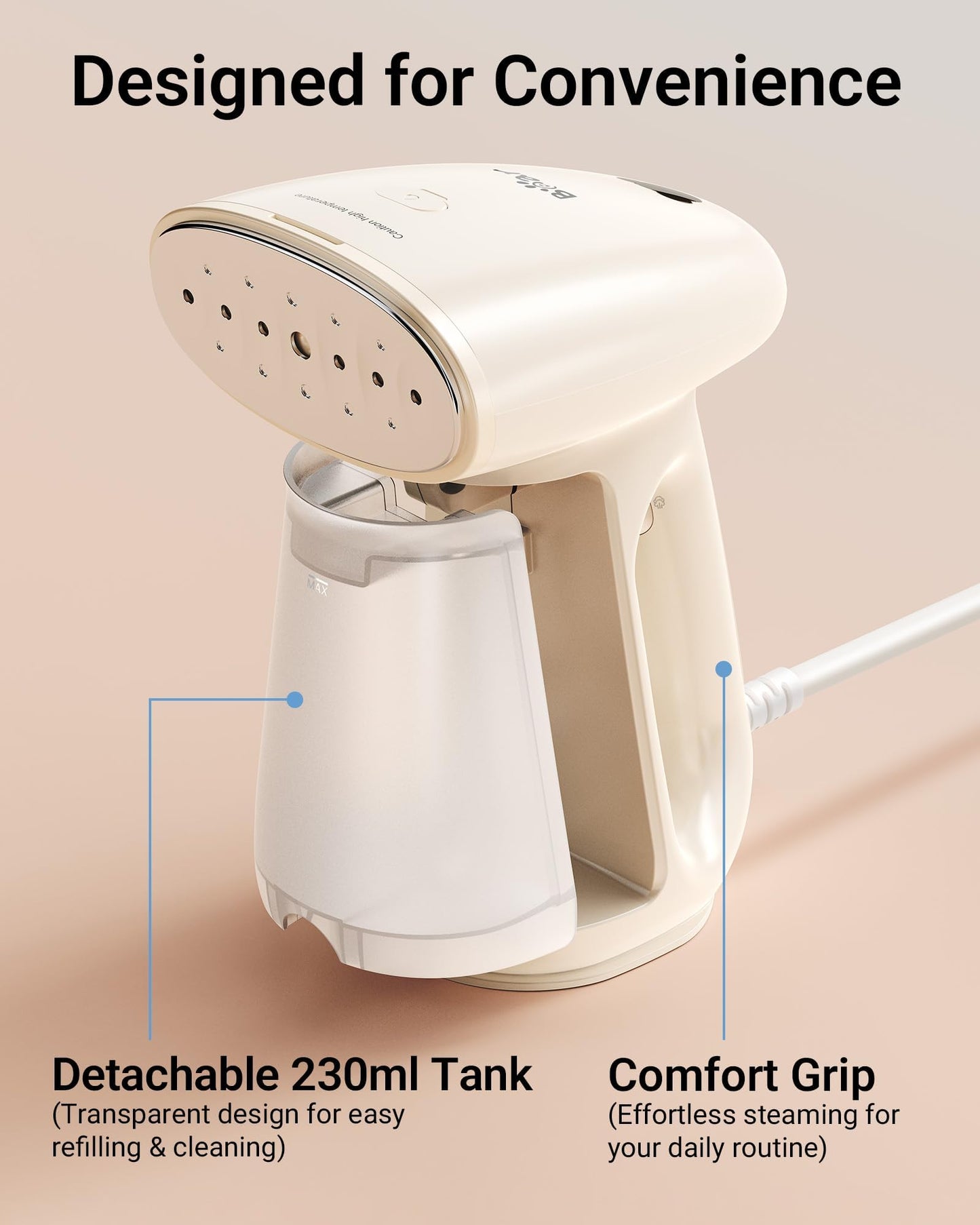 Bear Steamer for Clothes, 1300W Handheld Clothes Steamer,Garment Steamer with 230ml Tank,Fast Heat-up, Auto-Off, Steam Iron for Fabric Wrinkle Remover with Brush