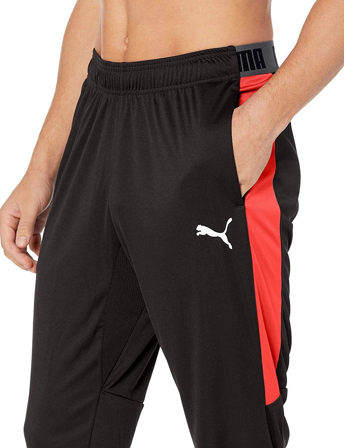 PUMA Men's Speed Pants, Black/Red, XX-Large