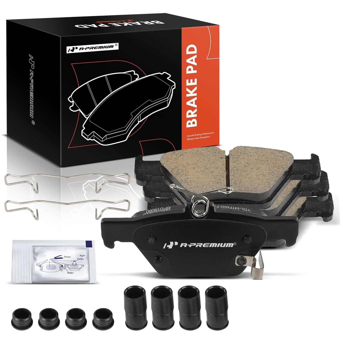 A-Premium Rear Ceramic Disc Brake Pads Set Compatible with Subaru Models - Ascent 2019-2024, Crosstrek/Forester 2019-2025, Legacy/Outback 2015-2025, WRX 2016-2024, 4-Pack