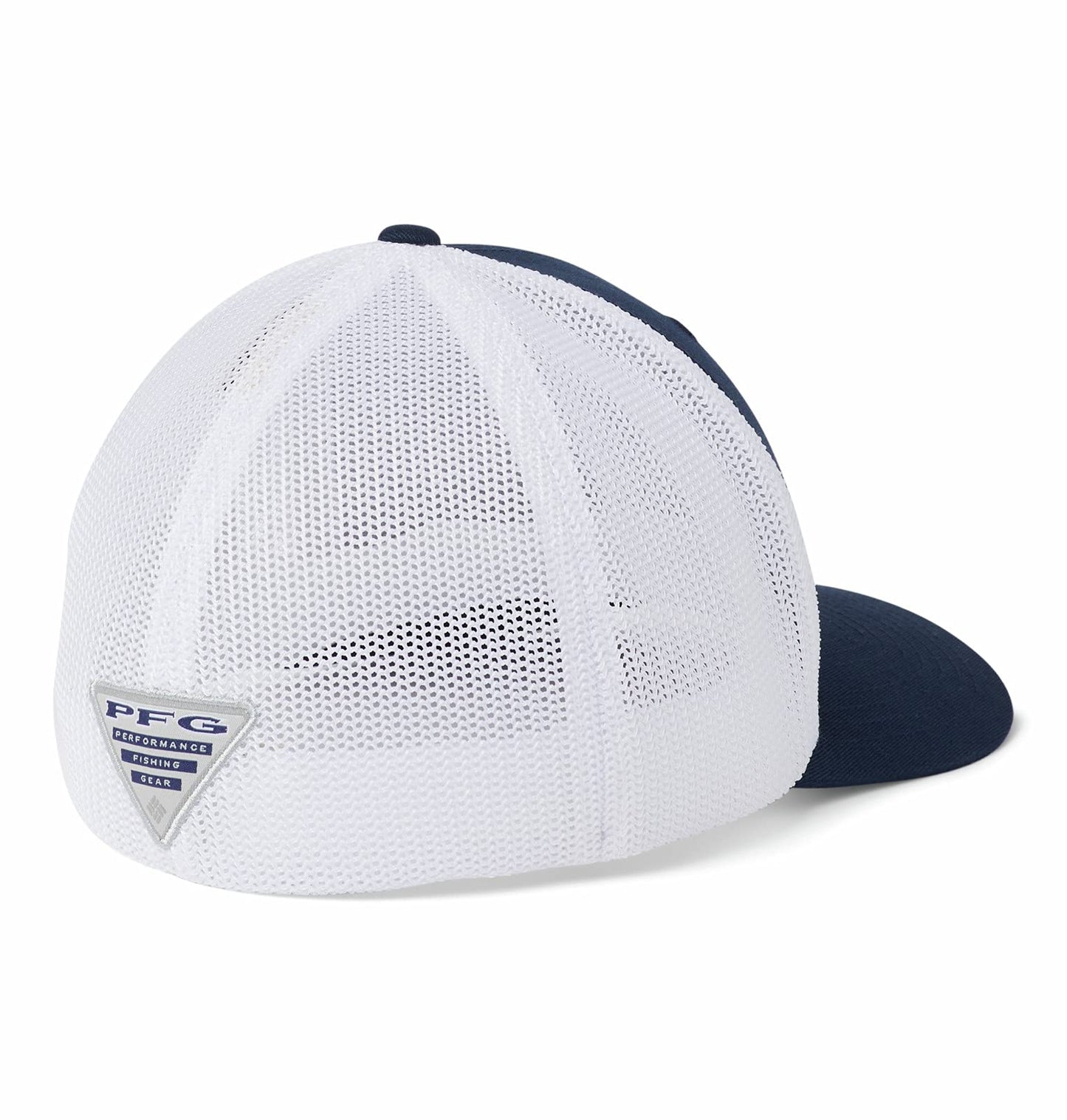 Columbia Unisex PFG Logo Mesh Ball Cap, Collegiate Navy, Large-X-Large