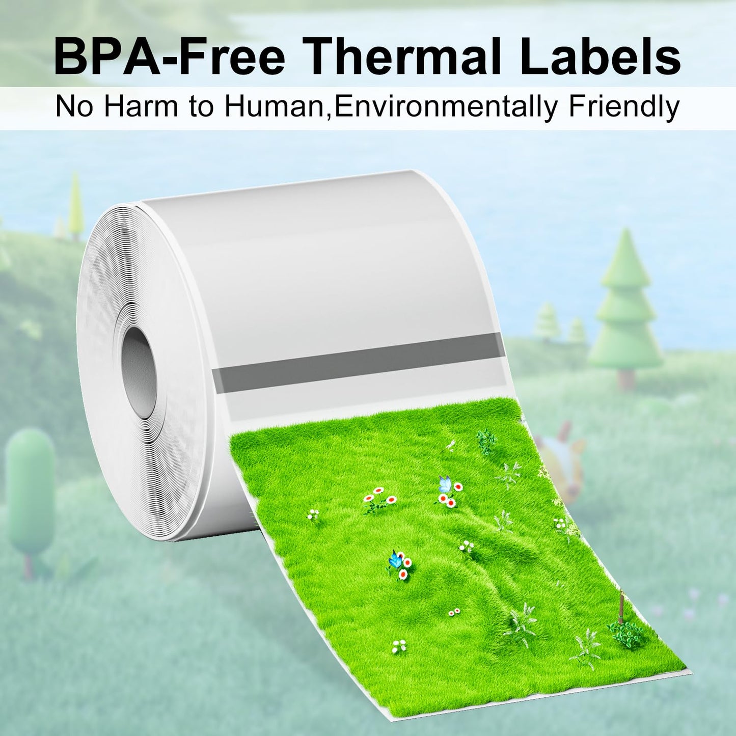 Phomemo 3 Rolls Transparent Labels, 1.57'' x 2.36'' (40 x 60mm) Sticker Labels for Phomemo M220 M110 M221 M120 M220 Label Maker, for Barcode, Qr Code, Box, Name