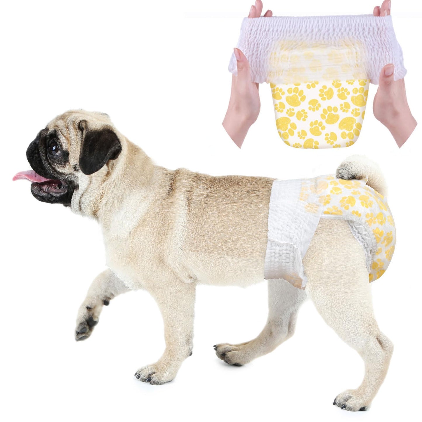 Dono Dog Diapers Female with Stretchy Waist-42Pcs, Disposable Full Wrap Female Puppy Dog in Heat Period Diapers, 360° Leak-Proof Super Absorbent Doggie Puppy Diaper
