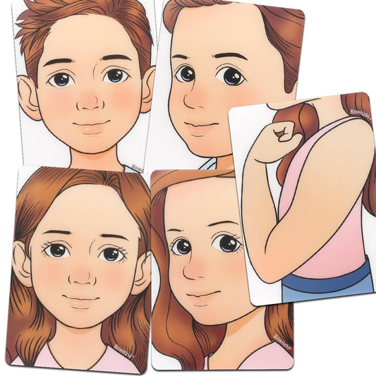 Bowitzki Face Painting Practice Board, 5-Piece Reusable Colorful Face Paint Practice Board, A4 Size