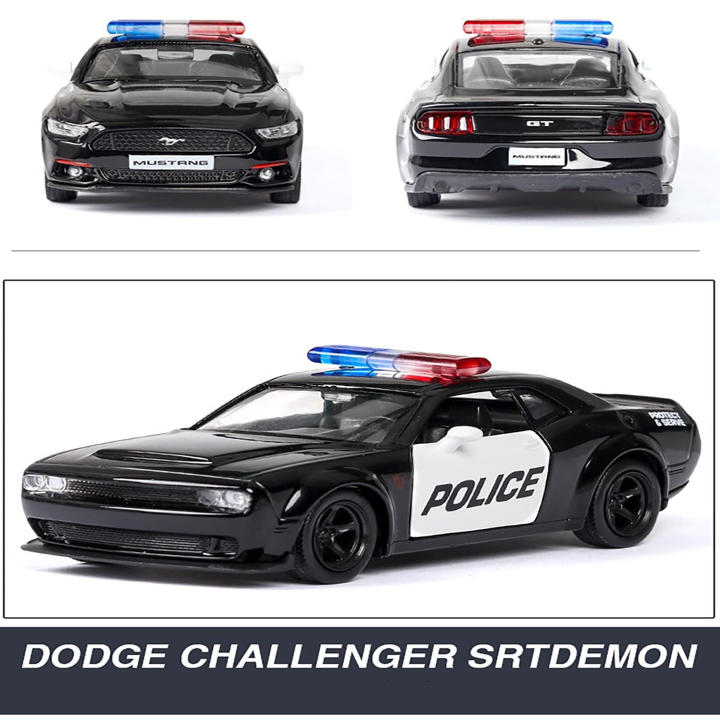 Hylukon RC Drift Car, 1:24 Scale Police Car Toy, 4WD RC Car Toy with Lights, Birthday Gift Ideas for Teens (2 Battery)