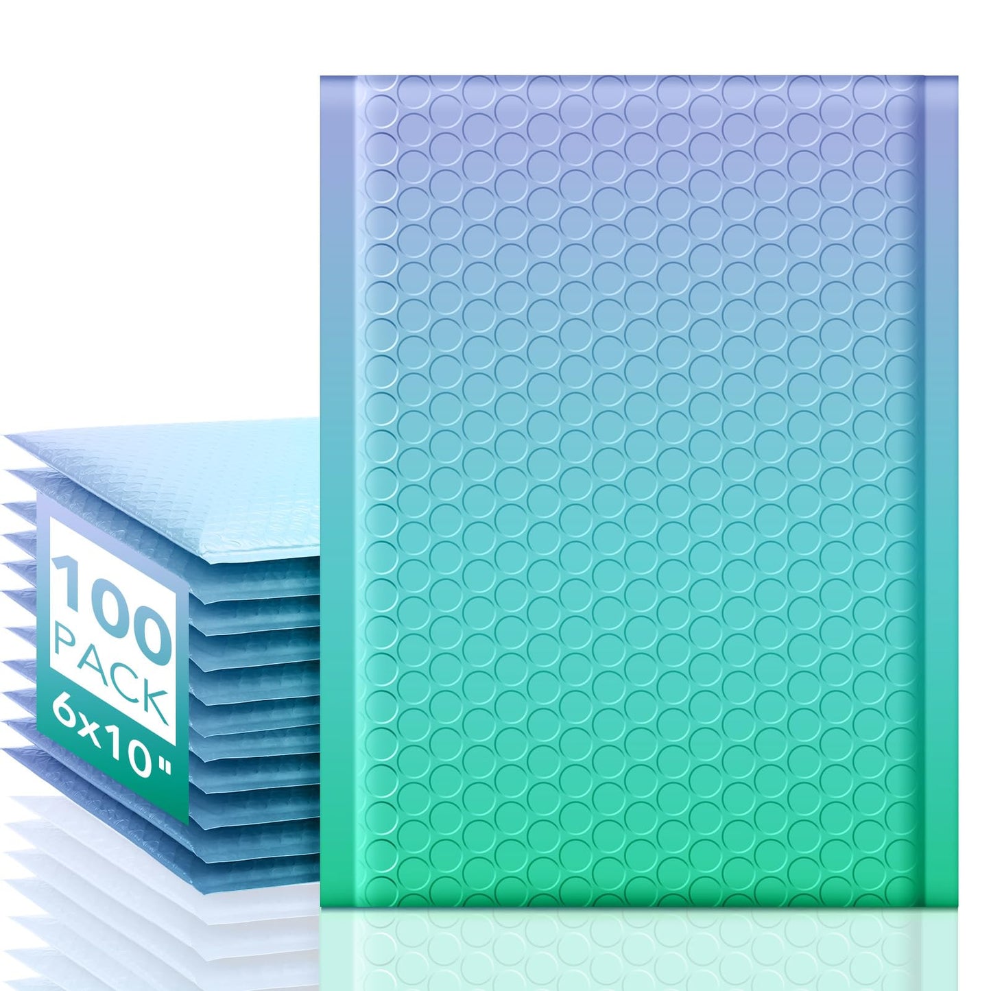 Fuxury Cute Design Bubble Mailers 6x10" 100 Pack Opaque Padded Envelopes Usable Size 6x9" Durable Pattern Bubble Shipping Envelopes for Mailing Jewelry Thick Bubble Padded Mailers Fairyland Green