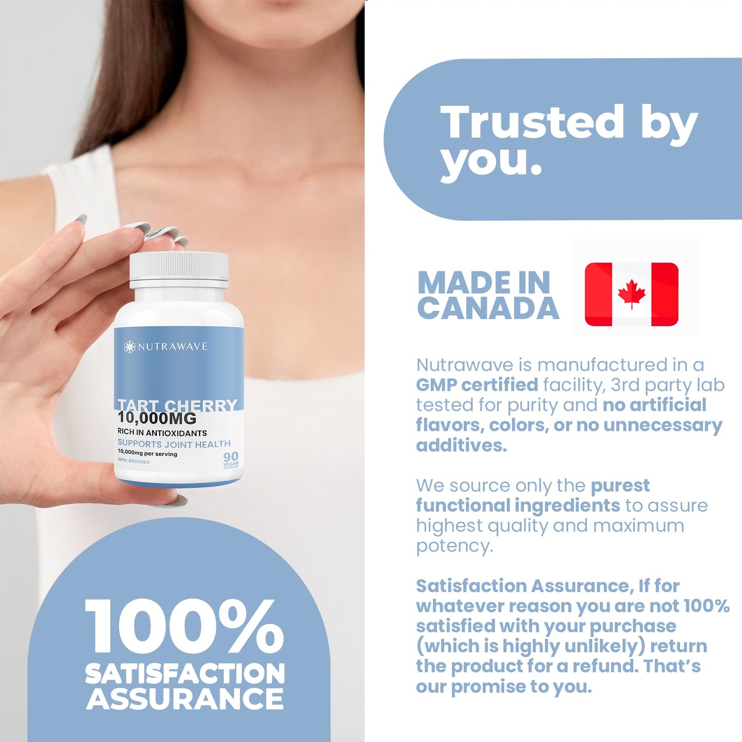 PURE POTENT 10x EXTRACT TART CHERRY capsules 10,000mg per serving, Powerful Antioxidant. Improved Sleep, Tart Cherry Supplement for Gout Relief, Ideal for Women and Men, Non-GMO, Vegan, Gluten Free. 180 Capsules.