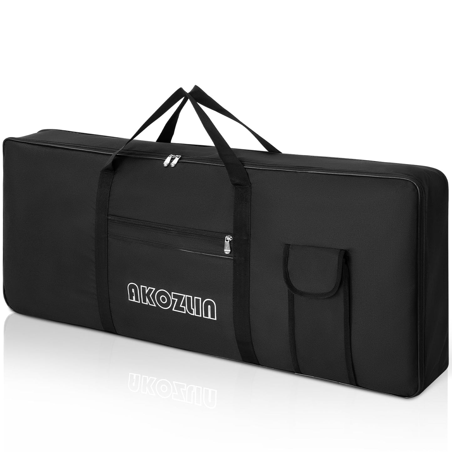 AKOZLIN 61 Keys Keyboard Case Portable Electric Keyboard Piano Gig Bag 600D Oxford Cloth Size 40"× 6"×16", Black