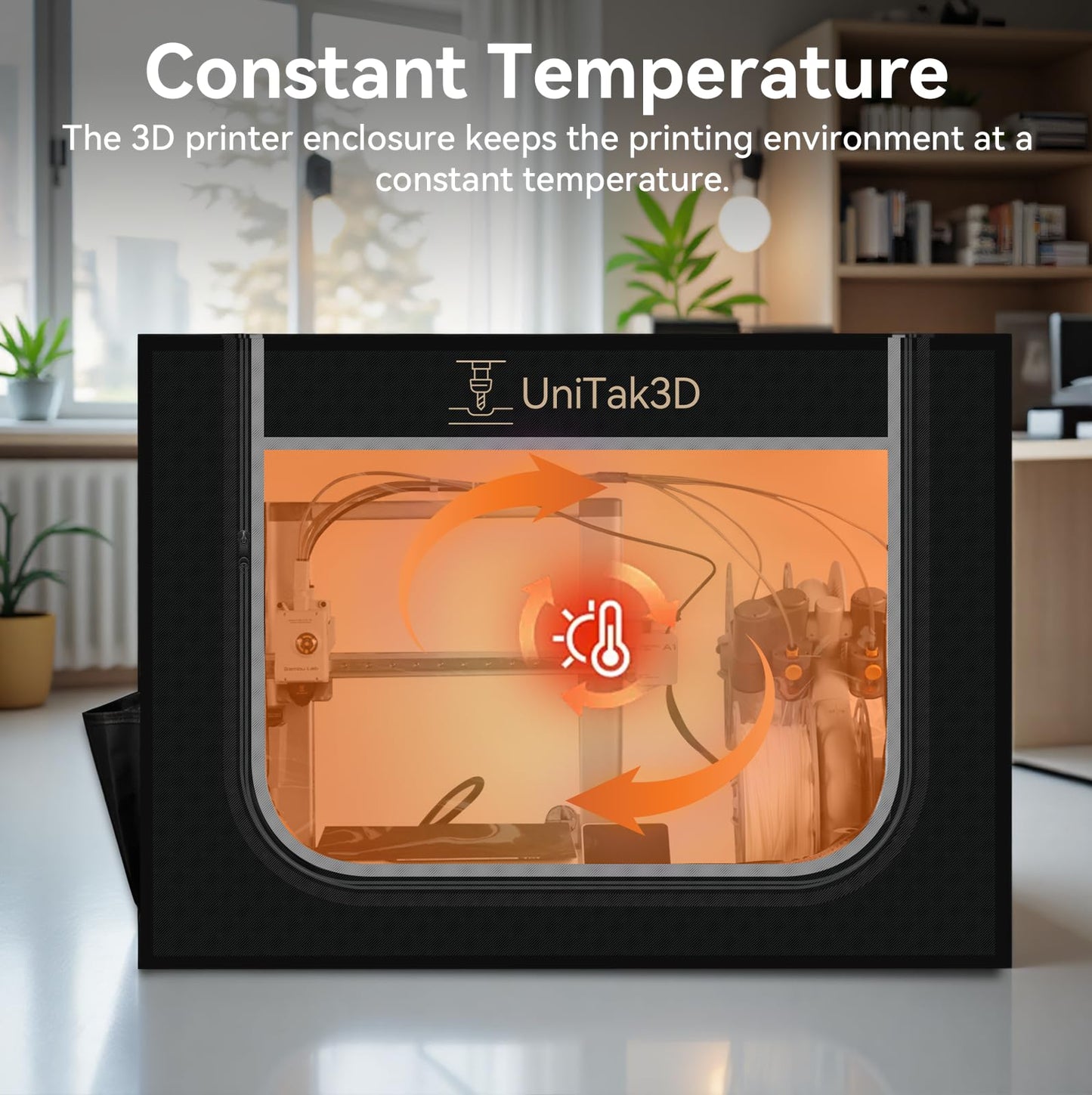 3D Printer Enclosure for Bambu Lab A1 Combo,Large Size Fireproof&Dustproof Enclosure,Noise Reduction,Constant Temperature Control 3D Printer Cover with LED Lighting System-825 * 585 * 585mm