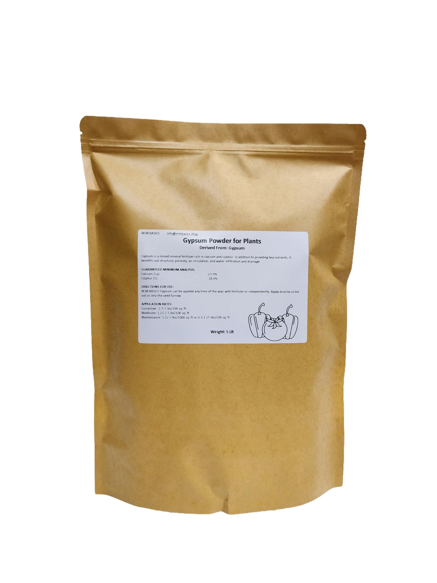 5 LB, Gypsum for Plants, Water Soluble, Rich in Calcium and Sulphur, Benefits Soil Structure, Porosity, Air Circulation, and Water Infiltration and Drainage (Gypsum 5 LB)