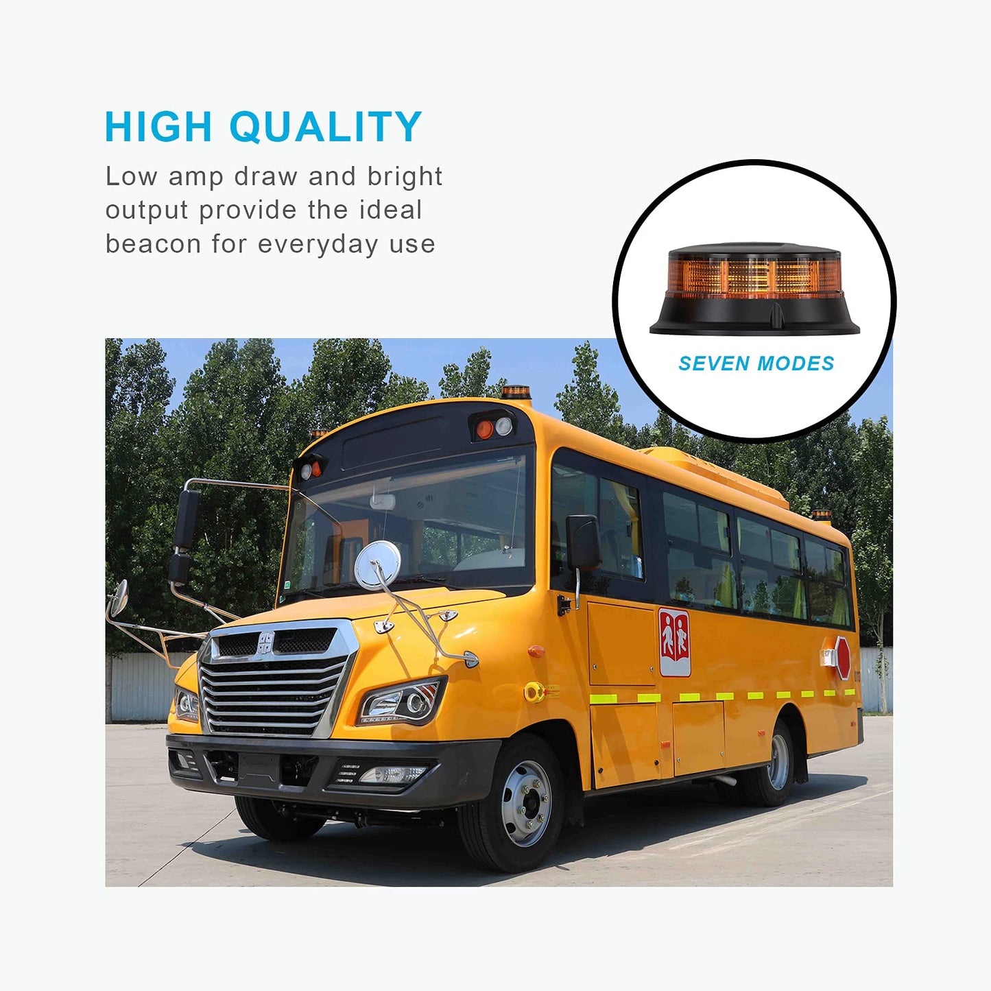 Agrieyes Amber Beacon Light 4.2Inch, Flashing Safety Warning Lights Permanent Mount, LED Emergency Strobe Lights for Vehicles, Caution Hazard Lights for Truck Tractor Golf Carts Snow Plow Postal