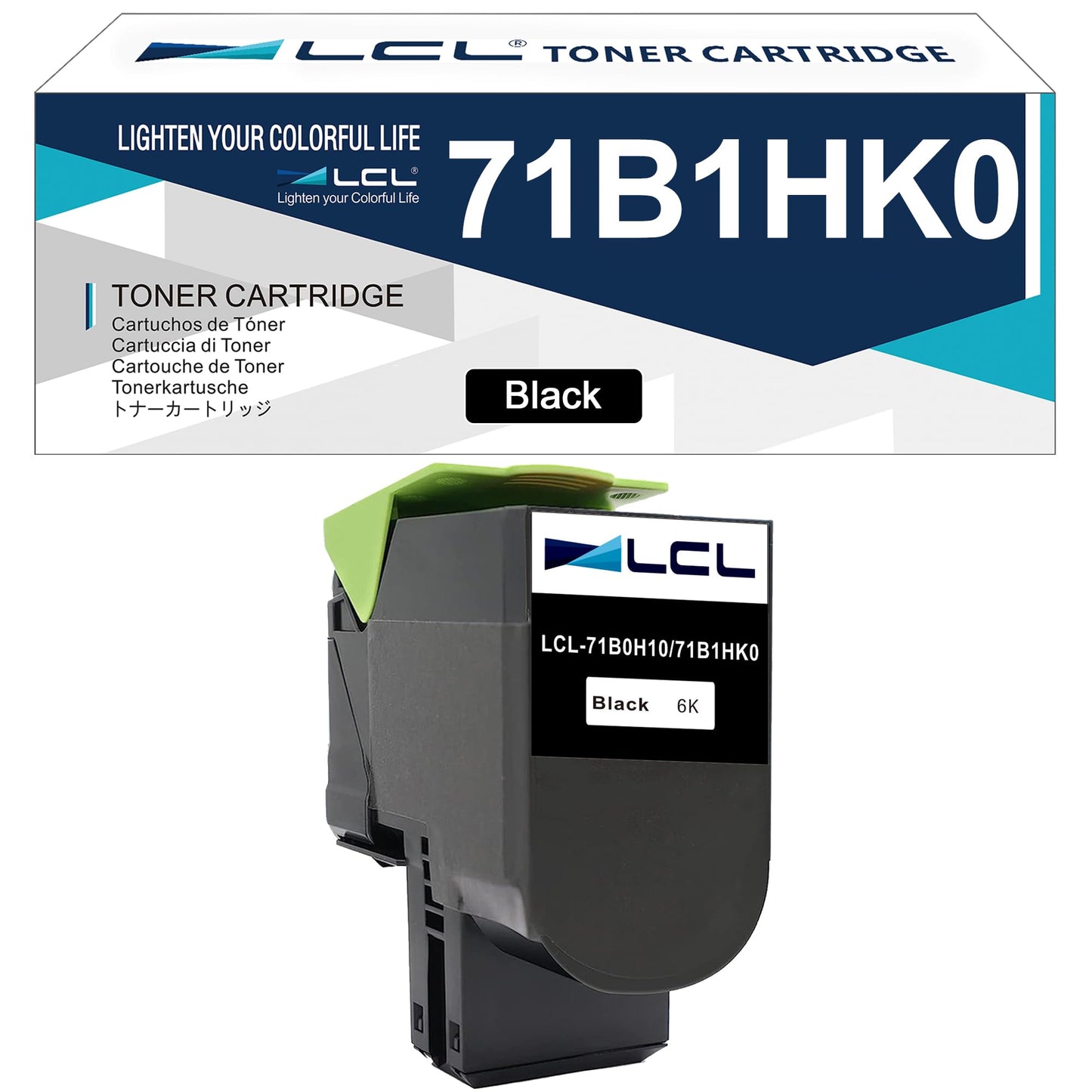LCL Compatible Toner Cartridge for LEXMARK 71B0H10 71B1HK0 CS417 CS417dn CX417 CX417de CS517 CS517de CX517 CX517de 6000Pages (1-Pack Black) for Lexmark CS417 CS417dn CX417 CX417de CS517 CS517de
