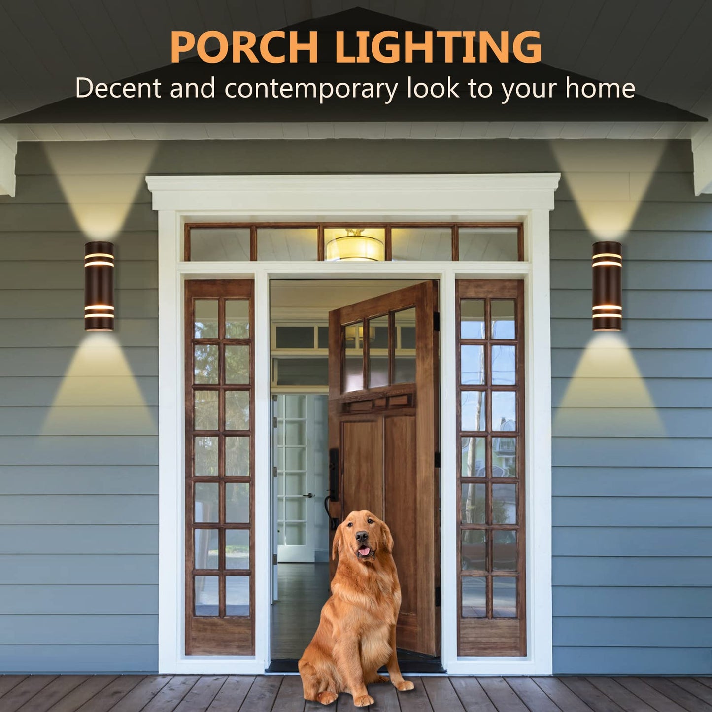 Outdoor Lights Wall Mount, Waterproof IP65 Outdoor Wall Lights, Up and Down Porch Lights Outdoor Oil Rubbed Bronze Aluminum Exterior Outdoor Light Fixture for Garage Patio, Housen Solutions