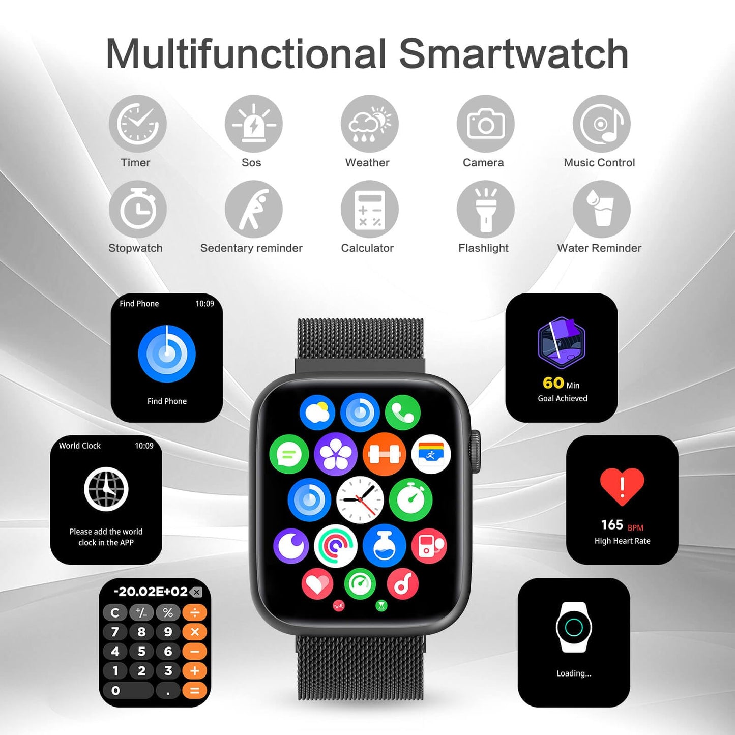 AI Smart Watch for Men, DA GPT AI Waterproof Smartwatch, 1.9" AMOLED Always-On Display, 24/7 Heart Rate, Blood Oxygen, Stress Sleep Monitor, 123 Sports Fitness Tracker, Compatible Android and iOS