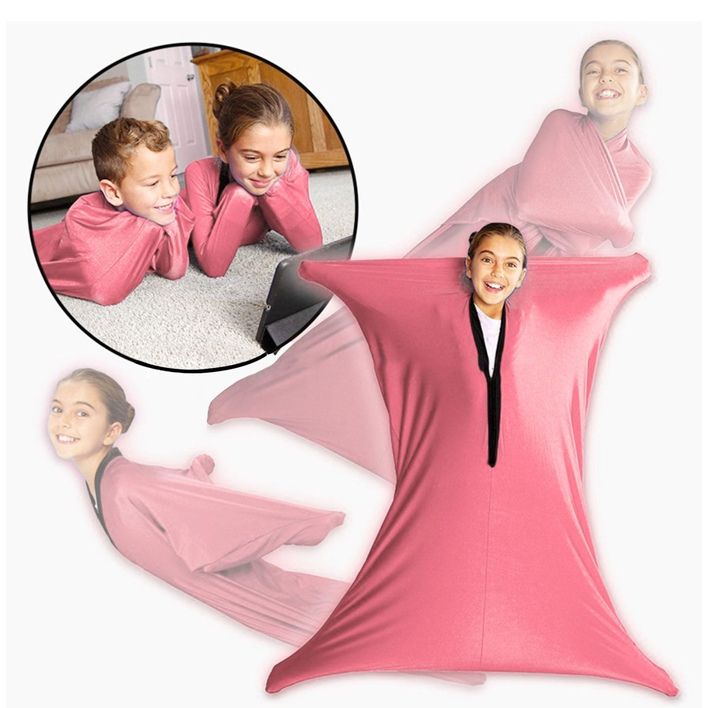 Dynamic Movement Sensory Body Sock, Sensory Body Sock Full Body Wrap to Relieve Stress, Stretchy, Breathable Cozy Sensory Sack for Boys, Girls (XL)