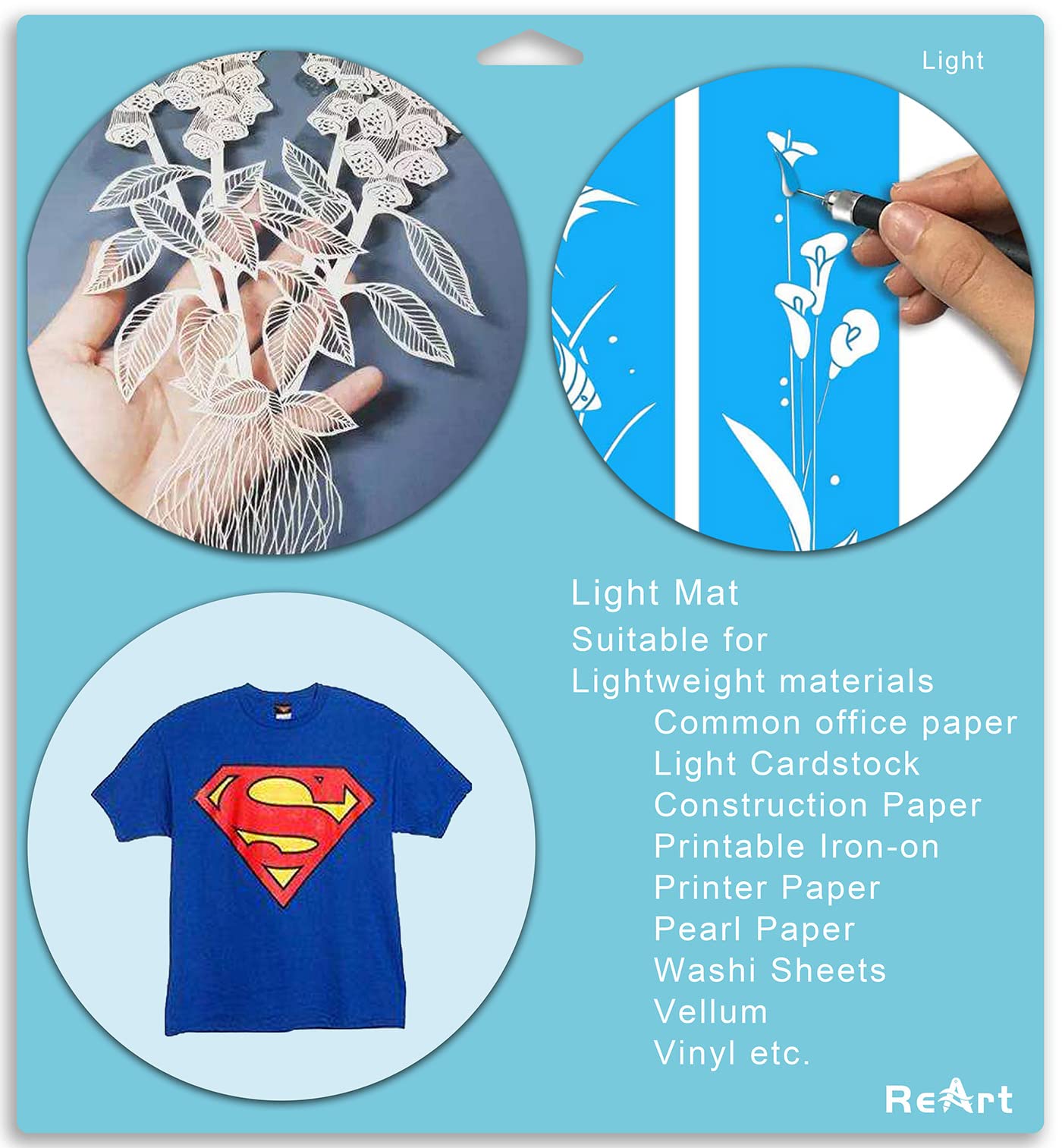 ReArt Cutting Mat Variety 6 Packs Adhesive Replacement - Strong, Standard, Light Suit for Maker/Explore Air 2/Air/One - 12in x 12in x 3 Packs, 12in x 24in x 3 Packs.