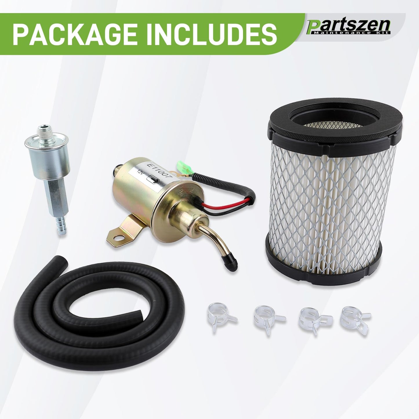 partszen 149-2311-02 149-2311-01 Fuel Pump with 149-2457 Fuel Filter parts for Onan Cummins Generator 4000 4KW Microlite MicroQuiet with 1403280 Air Filter