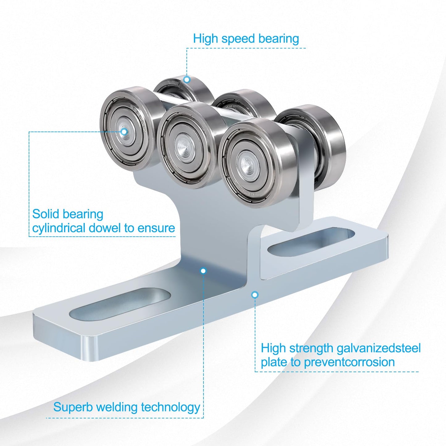 2 Pcs Electric Hoist Trolley for PA200-1000,Electric Hoist 6 Wheels Trolley Assembly Used for Unistrut 1-5/8" Wide and All 1-5/8" or Taller Strut Channel,Suitable for Garage Hoist Systems