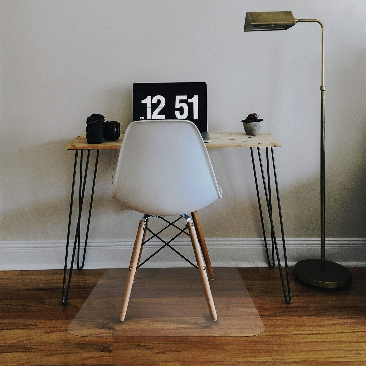 NATRKE Office Chair Mat for Hardwood Floor, 30"x48" Clear Desk Chair Mat with Non-Slip Frosted Back, Transparent PVC Floor Protector Rug for Home Office, BPA & Phthalate Free (Not for Carpet)