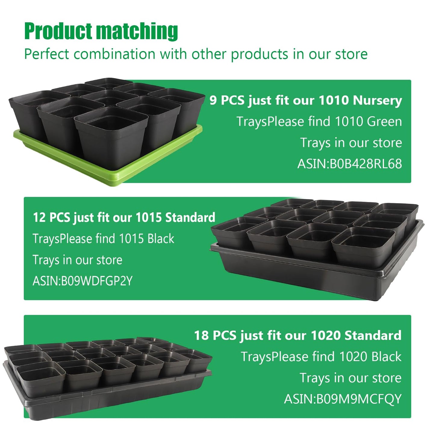 RooTrimmer Square Nursery Pots 3.54Inches 90 Pcs Seedling Flower Post Plastic Thick Seed Start Germination for Plant Propagation,Sturdy Suit for 1020 Trays(Black,3.54Inches,90Pcs)