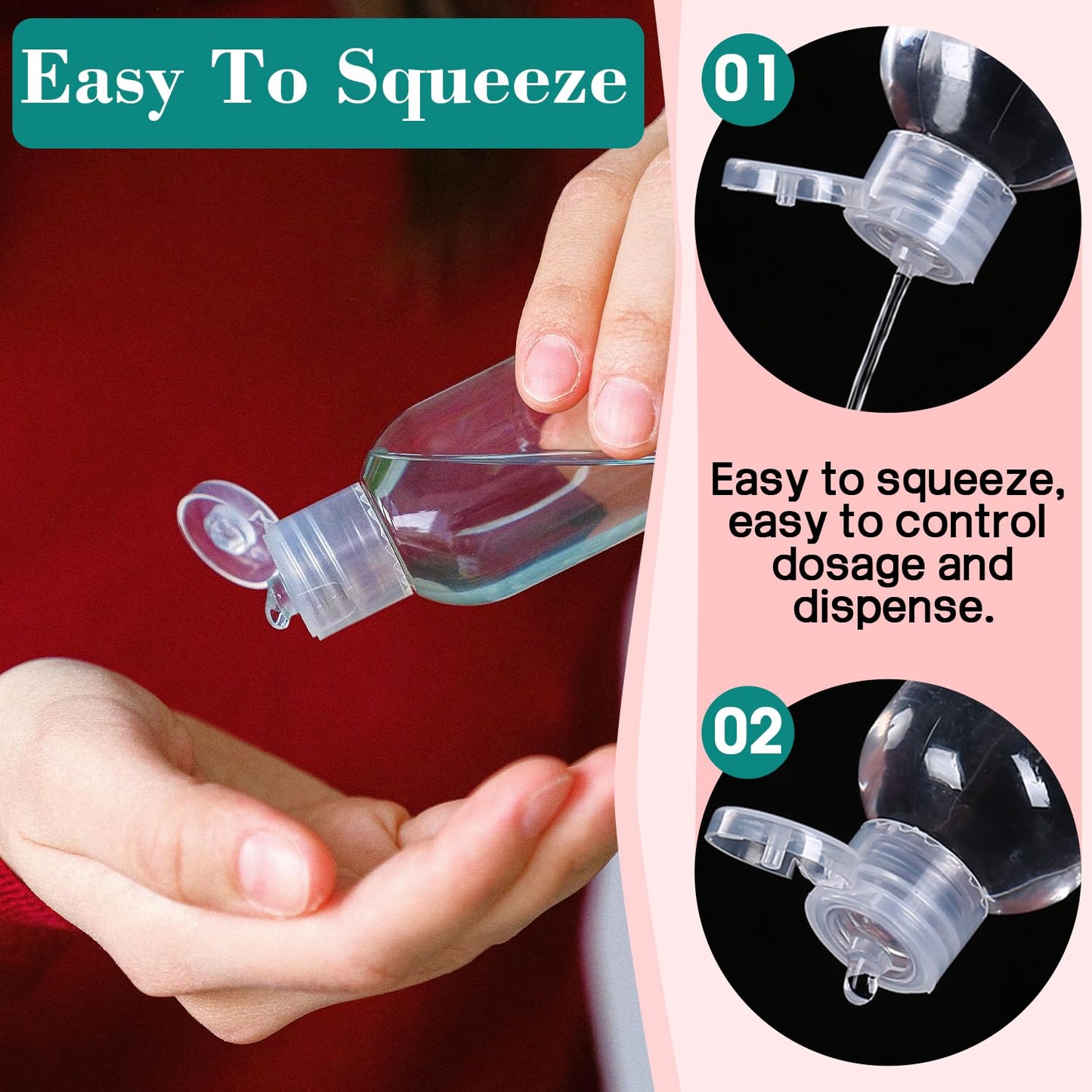 100pcs Empty 3.4 oz Travel Bottles with Flip Cap Tsa Approved Leakproof Plastic Squeeze Small Shampoo Bottles for Toiletries Liquids Travel Essentials Containers for Lotion, Party favors, Bulk Gifting