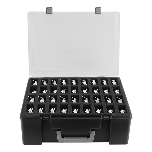Brappo Miniature Storage Sturdy Carrying Figure Case -108 Slot Figurine Minature Carrying Case,Compatible with Warhammer 40k, Dungeons & Dragons and More.(Case Only)(Black)