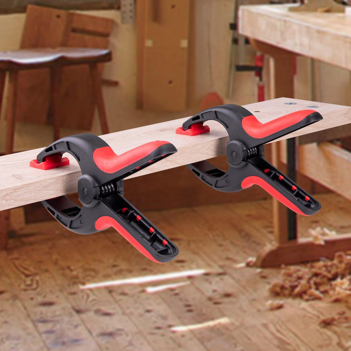 Spurtar 8pcs Clamps for Woodworking 6" and 12" Wood Clamps 6" Spring Clamps Quick-Release Bar Clamps Heavy Duty Trigger Clamp Spreader Wood Clamps for Woodworking Metalworking DIY Household Projects