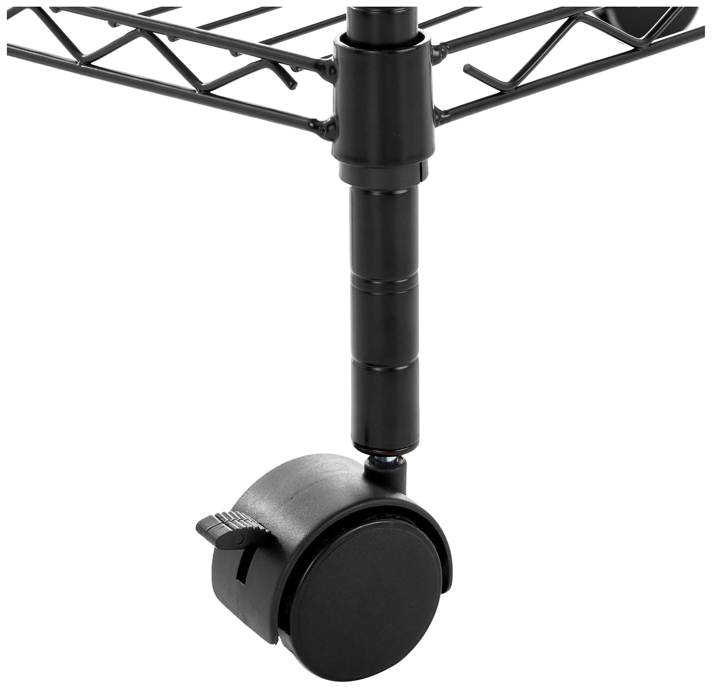 Amazon Basics 3-Shelf Adjustable, Heavy Duty Storage Shelving Unit on 5cm Wheel Casters, Metal Organizer Wire Rack, Black (59cm L x 34cm W x 83cm H)