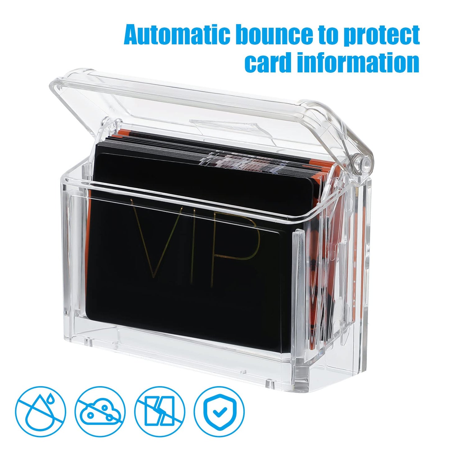 Crtiin 6 Pcs Outdoor Business Card Holder Clear Waterproof Acrylic Business Card Holder Wall Mount for Car with Take One Sticker for Office Store Trucks Wall, 4.25 x 1.46 x 2.87 Inch
