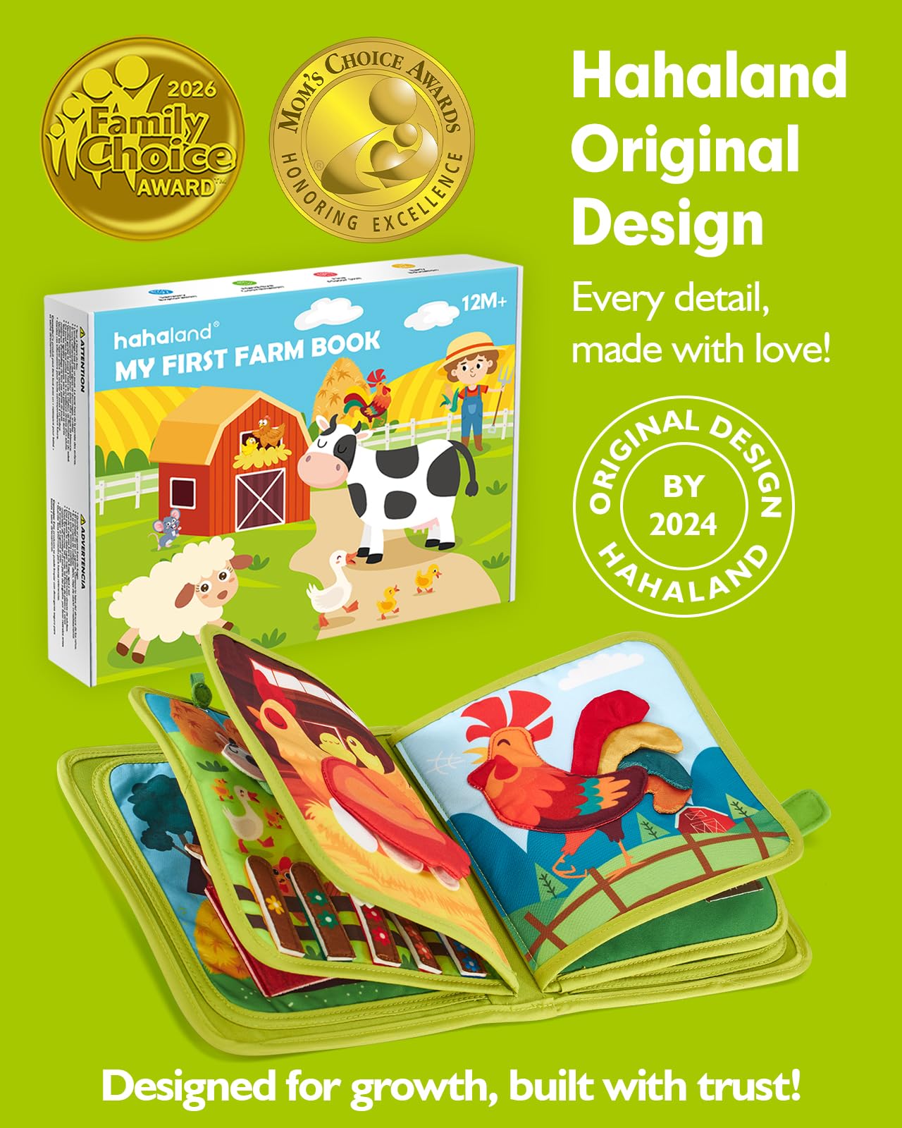 hahaland Busy Books for Toddlers 1-2 - Montessori Toddler Busy Board for 1 2 Year Old, 20 in 1 Quiet Book Educational Toddler Toys for 1 2 3 Year Old Boy Girls Gifts, Travel Toys for Toddlers 1-3