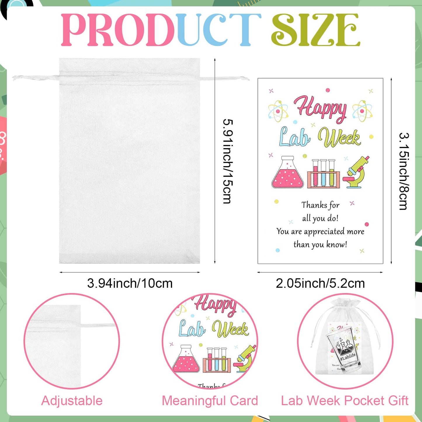 HCEWSBFD 36 Sets Lablife Acrylic Shot Glasses Lab Week Shot Glasses Bulk with Happy Lab Week Cards, Lab Week Gifts Bulk for Laboratory Workers Medical Scientist Technician Microbiology Teacher Staff